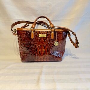 Brahmin Mini Asher Bag in Pecan Satchel Leather Tote